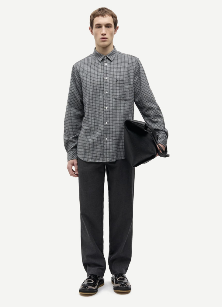 Samsoe Samsoe Liam shirt - Grey Melange