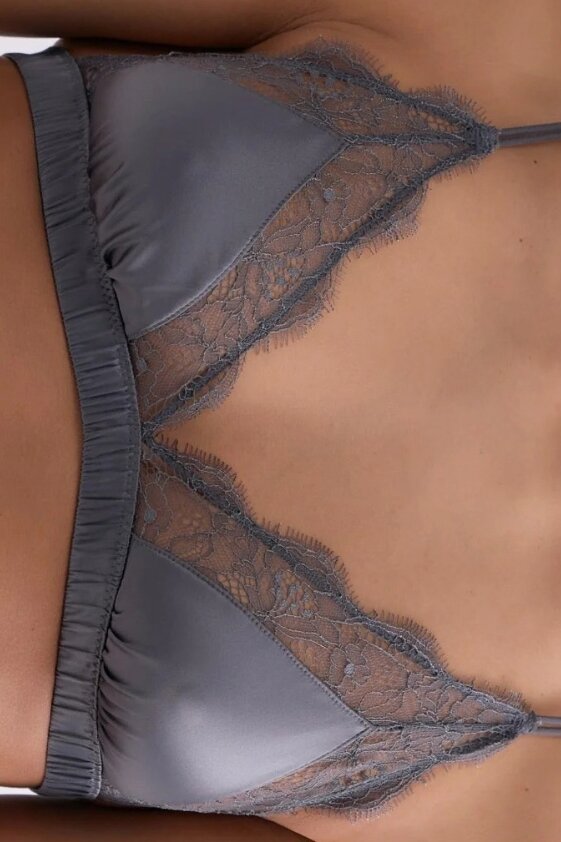 Love Stories Love Lace Delicate triangle bralette - Antracite Grey