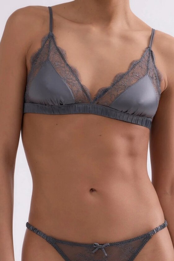 Love Stories Love Lace Delicate triangle bralette - Antracite Grey