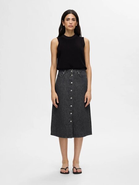 Selected Femme Clair midi denim skirt