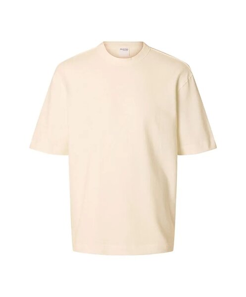 Selected Homme Caleb tee - Egret