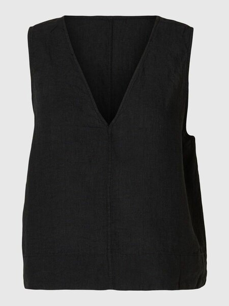Selected Femme Linna linen top - Black