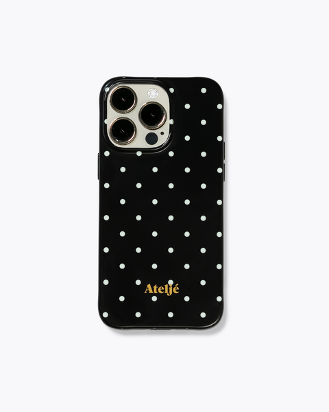 Atelj&eacute; Black Polkadot phone case 