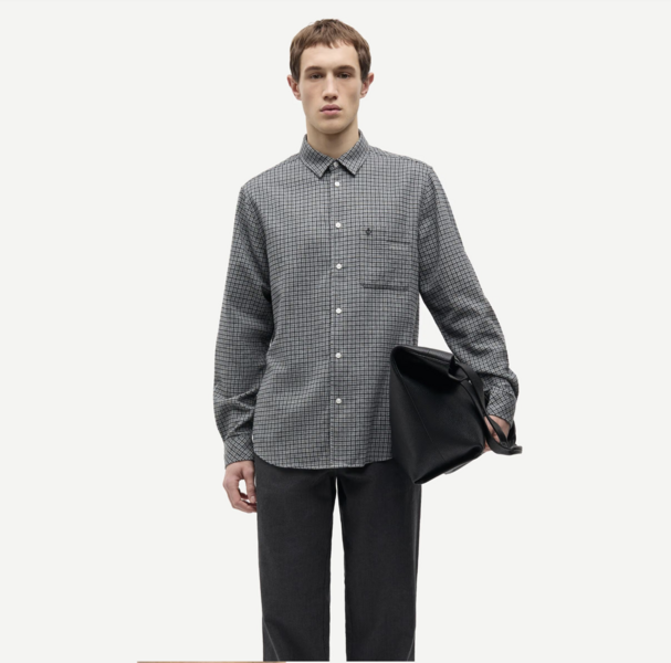 Samsoe Samsoe Saliam shirt- Grey Melange