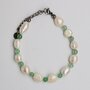 Monochromatic Silver Pearl Bracelet Green