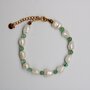 Monochromatic Gold Pearl Bracelet Green